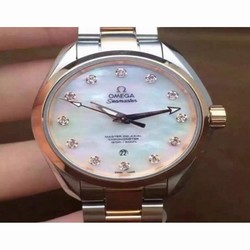 Omega Aqua Terra 150M Lady 34MM Rose Gold & Stainless Steel Pearl 