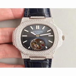 Patek Philippe Nautilus Jumbo 5711 2018 Noob Stainless Steel & Diamonds Blue 