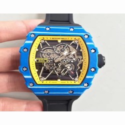 Richard Mille RM35-01 Rafael Nadal KV Blue Forged Carbon Yellow & Skeleton 