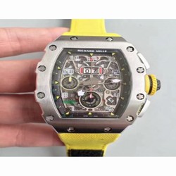 Richard Mille RM011-03 KV V2 Stainless Steel Black Skeleton 