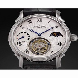 Patek Philippe Tourbillon Moonphase Power Reserve Stainless Steel White 