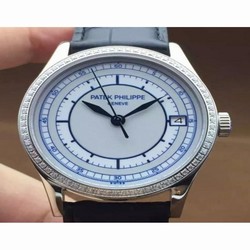 Patek Philippe Calatrava 5296 Stainless Steel Diamonds Bezel Swiss 324SC