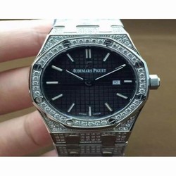Audemars Piguet Royal Oak 67651 Ladies Stainless Steel & Diamonds Black 