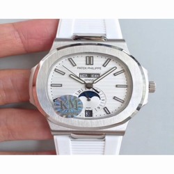 Patek Philippe Nautilus Annual Calendar Moonphase 5726A KM V2 Stainless Steel White 