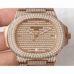 Patek Philippe Nautilus Jumbo 5719/1G-001 DM Rose Gold & Diamonds Diamonds 