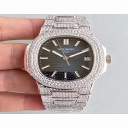 Patek Philippe Nautilus Jumbo 5719/10G-010 MK Stainless Steel & Diamonds Blue 