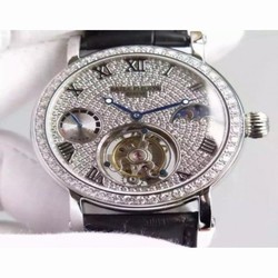 Patek Philippe Tourbillon Moonphase Power Reserve Stainless Steel Diamonds Bezel Swiss Tourbillon