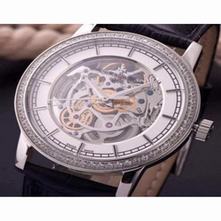 Vacheron Constantin Patrimony Stainless Steel & Diamonds Skeleton & White 