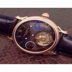 Patek Philippe Tourbillon Moonphase Power Reserve Rose Gold Black 