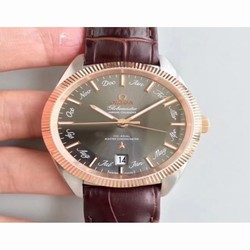 Omega Globemaster Annual Calendar 130.23.41.22.06.001 OM Stainless Steel & Rose Gold Anthracite 