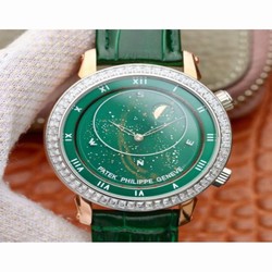 Patek Philippe Grand Complications Sky Moon Celestial 5102PR Noob Rose Gold & Diamond Green 