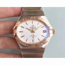 Omega Constellation 123.20.38.21.02.008 38MM SSS Stainless Steel & Rose Gold White 