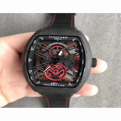 Franck Muller Vanguard Skeleton V 45 S6 SQT CARBONE NR Noob Carbon Fiber Black & Red Skeleton 