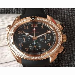 Omega Seamaster Planet Ocean Chronograph Olympics Rose Gold & Diamonds Black 