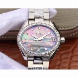 Omega Seamaster Aqua Terra 150M Ladies 34MM 220.10.34.20.55.001 3S Stainless Steel Blue Mother Of Pearl 