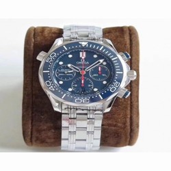 Omega Seamaster Diver 300M Co-Axial Chronograph 44MM 212.30.44.50.03.001 AC V2 Stainless Steel Blue 