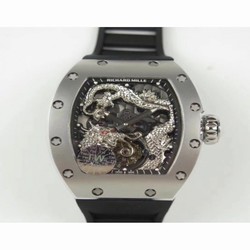Richard Mille RM057 Tourbillon Dragon Jackie Chan TW Stainless Steel Black & Silver Skeleton 