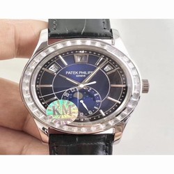 Patek Philippe Annual Calendar 5205G-013 KM Stainless Steel & Diamonds Blue 