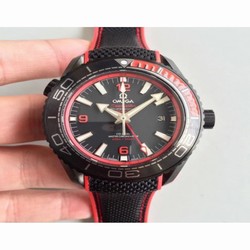 Omega Seamaster Planet Ocean 600M Deep Black In Red GMT 215.92.46.22.01.003 JH PVD Black 