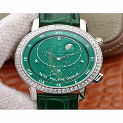 Patek Philippe Grand Complications Sky Moon Celestial 5102G Noob Stainless Steel & Diamond Green 