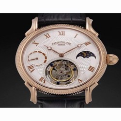 Patek Philippe Tourbillon Moonphase Power Reserve Rose Gold White 
