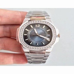 Patek Philippe Nautilus Ladies 7010/1G-010 JJ Stainless Steel & Diamonds Blue 