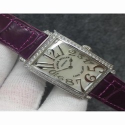 Franck Muller Ladies Long Island 1952 952 QZ D GF Stainless Steel & Diamonds Silver 
