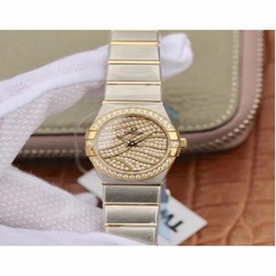 Omega Constellation Manhattan 28MM TW Stainless Steel & Yellow Gold Diamond 