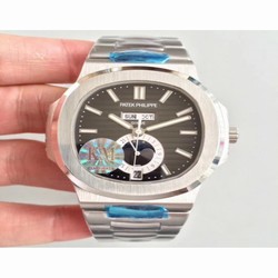 Patek Philippe Nautilus Annual Calendar Moonphase 5726/1A-001 KM V2 Stainless Steel Brown 