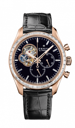 Zenith El Primero Chronomaster Open Rose Gold / Diamond / Black / Alligator 22.2080.4061/21.C496