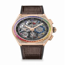 Zenith Defy El Primero 21 Rose Gold / Rainbow / Skeleton / Alligator 22.9003.9004/72.R585