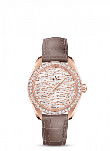 Omega Seamaster Aqua Terra 150M Master Chronometer 34 Sedna Gold / Diamond / Wave Diamond / Alligator 220.58.34.20.99.006