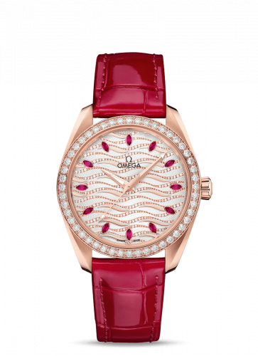 Omega Seamaster Aqua Terra 150M Master Chronometer 38 Sedna Gold / Diamond / Wave Ruby / Alligator 220.58.38.20.99.004