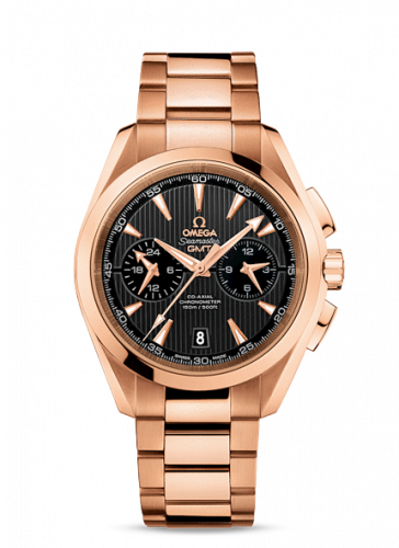 Omega Seamaster Aqua Terra 150M Co-Axial 43 GMT Chronograph Red Gold / Grey / Bracelet 231.50.43.52.06.001