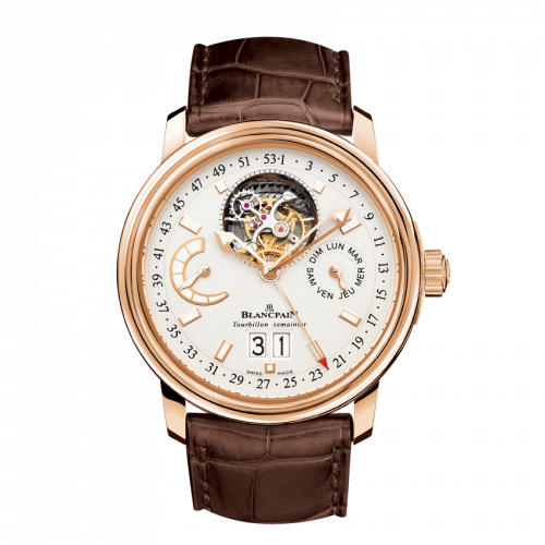 Blancpain Leman Tourbillon Semainier Grande Date Red Gold / Opaline / Alligator 2925-3642-53B