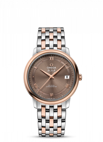 Omega De Ville Prestige Co-Axial 36.8 Stainless Steel / Red Gold / Vintage Brown / Bracelet 424.20.37.20.13.001