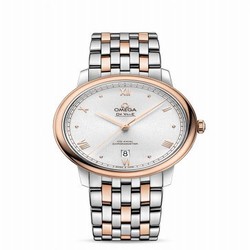 Omega De Ville Prestige Co-Axial 39.5 Stainless Steel / Red Gold / Silver Sunburst / Bracelet 424.20.40.20.02.007