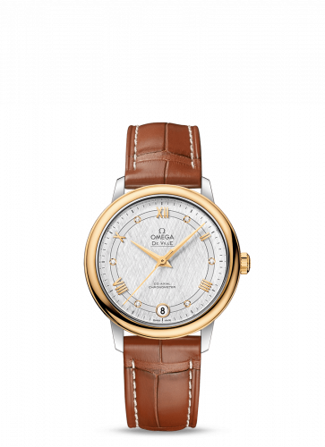 Omega De Ville Prestige Co-Axial 32.7 Stainless Steel / Yellow Gold / Vintage Silver Silk 424.23.33.20.52.001