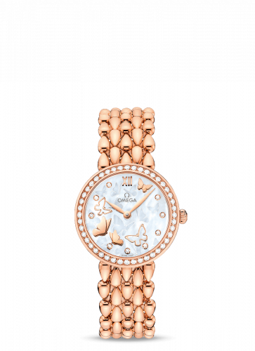 Omega De Ville Prestige Dewdrop Quartz 27.4 Red Gold / Diamond / Butterfly / Bracelet 424.55.27.60.55.003