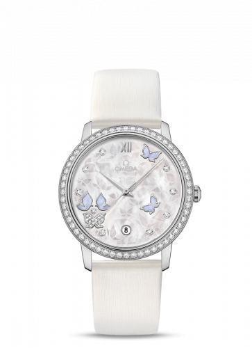 Omega De Ville Prestige Co-Axial 36.8 White Gold / MOP Butterfly / Diamond 424.57.37.20.55.002