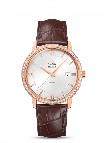 Omega De Ville Prestige Co-Axial 39.5 Red Gold / Silver / Diamond 424.58.40.20.52.002
