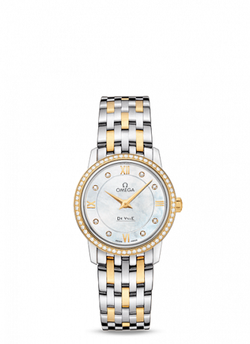 Omega De Ville Prestige Quartz 27.4 Stainless Steel / Yellow Gold / Diamond / Diamond MOP 424.25.27.60.55.001