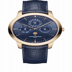 Vacheron Constantin Patrimony Perpetual Calendar Pink Gold / Blue 43175/000R-B519