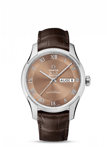 Omega De Ville Hour Vision Master Chronometer Annual Calendar Stainless Steel / Brown 433.13.41.22.10.001
