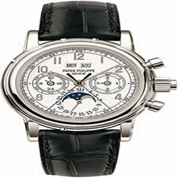 Patek Philippe Perpetual Calendar Split Seconds Chronograph 5004 Platinum / White Arabic 5004P-021