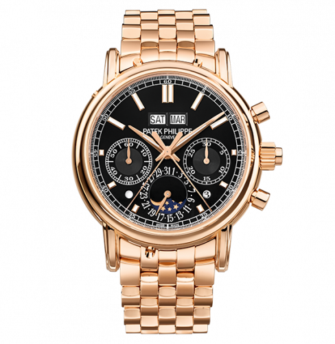 Patek Philippe Perpetual Calendar Split-Seconds Chronograph 5204 Rose Gold / Black / Bracelet 5204/1R-001