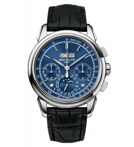 Patek Philippe Perpetual Calendar Chronograph 5270 White Gold / Blue Double Chin 5270g-014