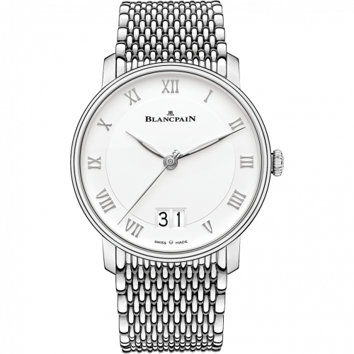 Blancpain Villeret Grande Date Stainless Steel / White / Bracelet 6669-1127-MMB