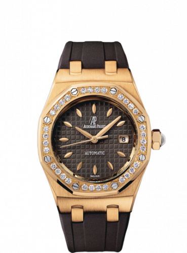 Audemars Piguet Royal Oak Selfwinding 77321 Pink Gold / Diamond / Brown / Rubber 77321OR.ZZ.D080CA.01