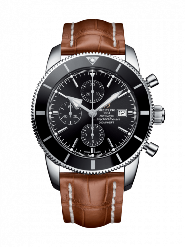 Breitling Superocean Heritage II 46 Chronograph Stainless Steel / Black / Black / Croco / Pin A1331212/BF78/754P/A20BA.1